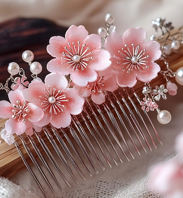Peigne fleuri pour cheveux
