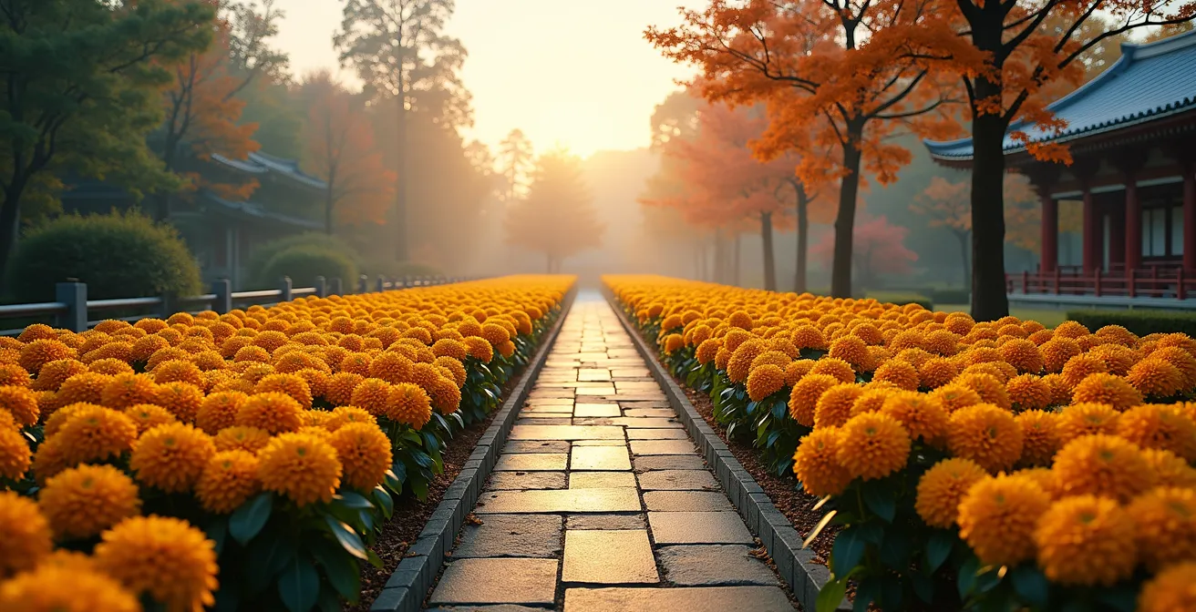 Chrysanthèmes dans différents contextes culturels français et japonais